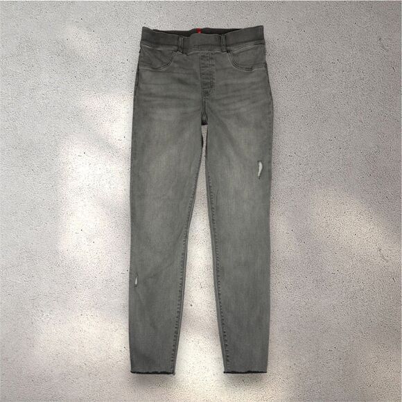 SPANX Denim - SPANX Distressed Denim Skinny Pants Women's M Gray High Rise Jeggings Casual EUC